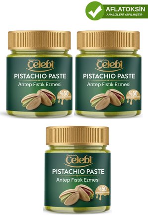 Kahvaltılık Antep Fıstık Ezmesi 3'lü Paket 200 Gr x 3 Adet - Sürülebilir Gerçek Antep Fıstığı Ezmesi