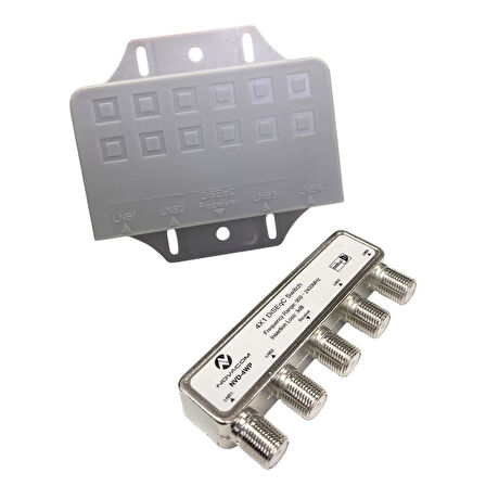 Novacom Premium 4x1 DiseqC Switch Kapaklı Su Geçirmez
