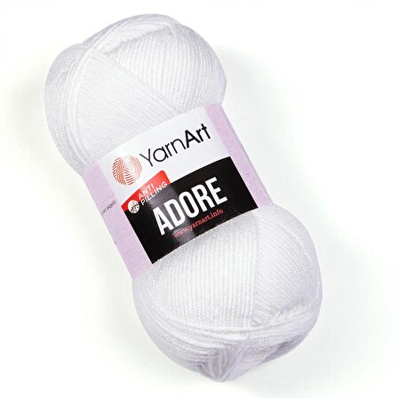 YarnArt Adore Anti Pilling El Örgü İpliği - 330 Beyaz