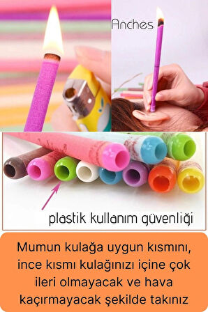 Pratik 100% Doğal Aromaterapi Bakım Buşon Dış Kulak İçi Kir Temizleme Mumu Konisi Çubuğu 5 Çift