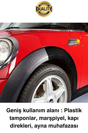 Premium Araç Dış Plastik Aksam Siyah Tampon Boyası Parlak Onarım Dodik Temizlik Sünger Hediye 75 ml