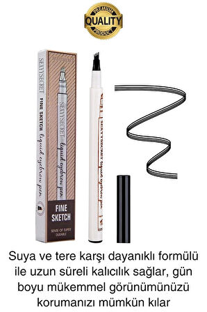 Premium Suya Dayanıklı Kalıcılığı Yüksek Kaş Rimeli Boyası 4 Mikro Uç Şekil Verme Makyaj Kalemi