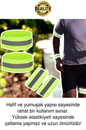 Yeşil Reflektör El Ayak Kol Bant Yansıtıcı Bandı İş Güvenliği Görünürlük Koşu Yürüyüş Bisiklet