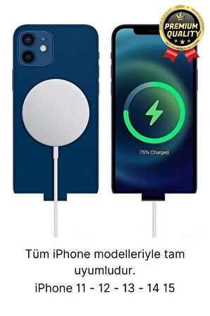 Modern Kablosuz Mıktanıslı Wireless iPhone 11 12 13 14 15 Süper Hızlı 15W Magsafe Şarj Aleti