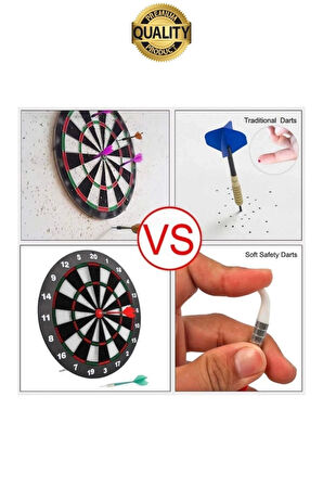 Premium 44 cm Dart Tahtası Seti Metal Uçlu 6 Ok Parti Eğlence Cafe Hediye Hobi Oyun Aktivite Her Yaş