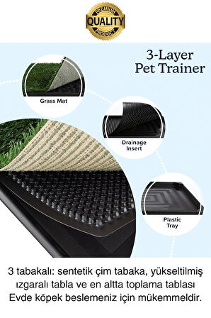 Özel Üretim 3 Katlı Evcil Hayvan Tuvalet Eğitim Halısı Yavru Köpek Yapay Çim Pet Park Temizlenebilir