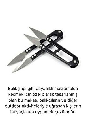 Profesyonel Paslanmaz Çelik Uçlu Yaylı Çok Amaçlı Kamp Doğa Balık Pratik Balıkçı İp Kesme Makası