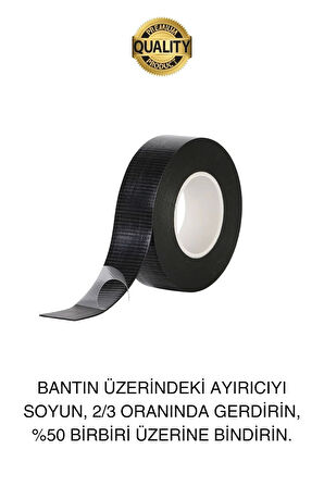 Süper Güçlü 10 Adet Siyah Kauçuk Kendinden Eriyen Bant Elektrik Sızdırmazlık Bandı 5 mt 1.9 cm