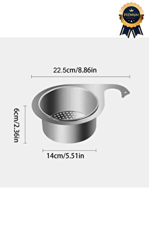 Premium Modern Paslanmaz Çelik Kuğu Tasarımlı Süzgeçli Asılabilen Tezgah Üstü Lavabo Drenaj Sepeti