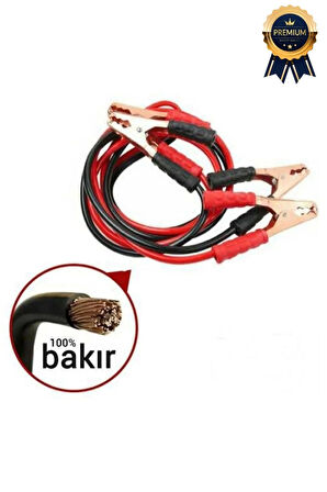 Çantalı %100 Bakır Kalın Kablo ve Hızlı Şarj Güçlü 1200 Amper Oto Araç Akü Şarj Takviye Kablosu 2m