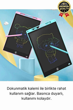 Kolay Kullanım Dayanıklı Lcd Ekranlı Kalemli Dijital Akıllı Çocuk Yazı Boyama Çizim Tableti 8,5 Inç
