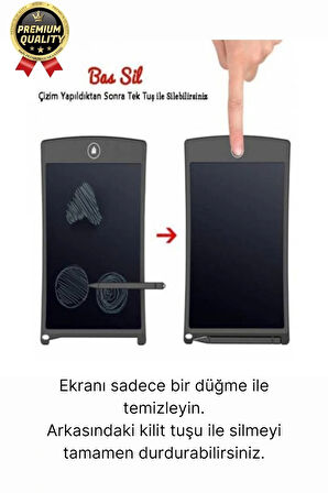 Kolay Kullanım Dayanıklı Lcd Ekranlı Kalemli Dijital Akıllı Çocuk Yazı Boyama Çizim Tableti 8,5 Inç