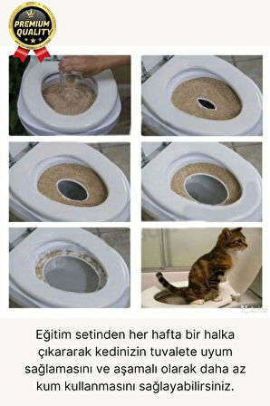 Kolay Kullanım Hijyenik Pratik Kum Kabı Yavru Yetişkin Kedi Wc Tuvalet Alıştırma Klozet Eğitim Seti