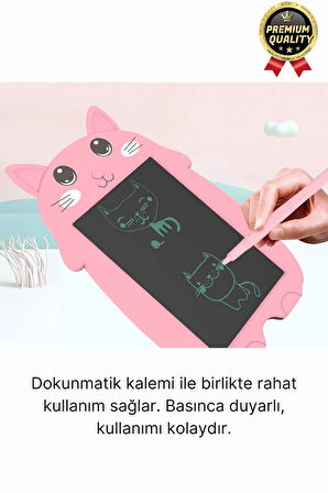 Kolay Kullanım Dayanıklı Lcd Ekran Kalemli Dijital Akıllı Ayıcıklı Yazı Boyama Çizim Tableti 8,5 Inç