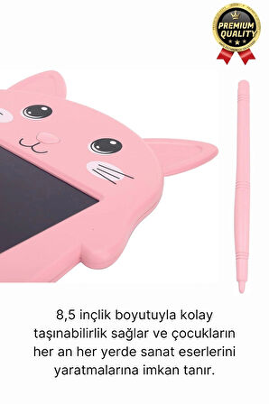 Kolay Kullanım Dayanıklı Lcd Ekran Kalemli Dijital Akıllı Ayıcıklı Yazı Boyama Çizim Tableti 8,5 Inç