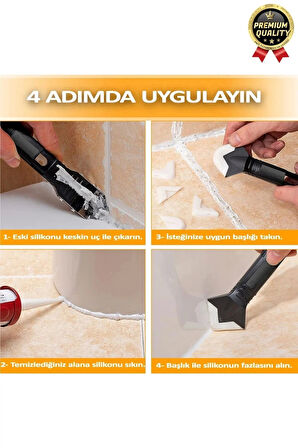Çok Amaçlı Mutfak Banyo Fayans Derz Silikon Temizleme Kazıyıcı Sıyırıcı Ve Uygulayıcı Aparat 6 Parça