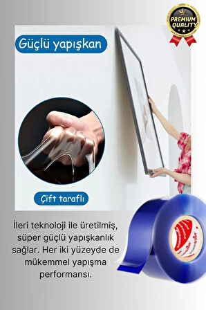 Çok Amaçlı İzolasyon Hava Su Sızdırmaz Çift Taraflı Silikon Şeffaf Nano Bant 18mm x 1.5m - 1 Adet