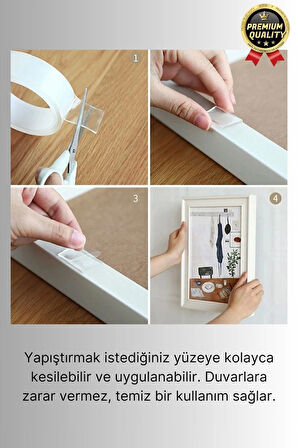 Çok Amaçlı İzolasyon Hava Su Sızdırmaz Çift Taraflı Silikon Şeffaf Nano Bant 18mm x 1.5m - 1 Adet