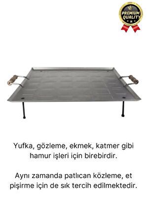 Özel Üretim Yapışmaz Ahşap Kulplu Yufka Ekmek Gözleme Hamur Mangal Izgara Ocak Üstü Pişirme Sacı