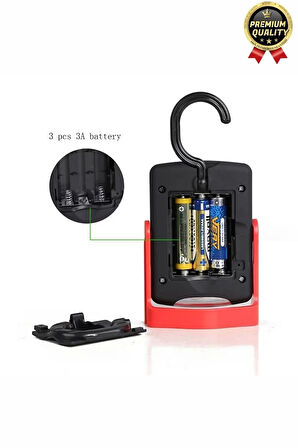 Premium Kancalı Asılabilir Mıknatıslı Pilli Beyaz Işık 50 Metre Mesafeli 20+3 SMD Parlak Led Lamba