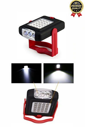 Premium Kancalı Asılabilir Mıknatıslı Pilli Beyaz Işık 50 Metre Mesafeli 20+3 SMD Parlak Led Lamba