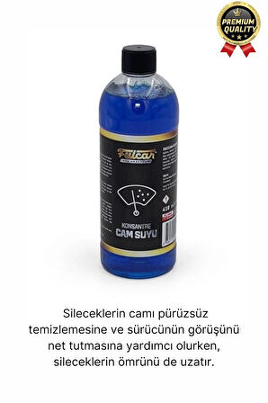 Kolay Kullanım Uzun Parlaklık Net Görünüm İz Bırakmaz Araba Oto Konsantre Silecek Cam Suyu 410 mL