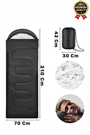 Premium Ultra Konforlu Nefes Alan Çift Kaplama Su Geçirmez Polar Kumaş Kamp Uyku Tulumu -10 Derece