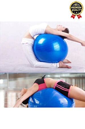 Premium Mini Gymball 20cm Jimnastik Denge Fitness Spor Şişirme Pompası Hediyeli Mavi Pilates Topu
