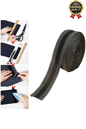 Dayanıklı Polyester Esnek Kendinden Yapışkanlı Pantolon Kumaş Kıvırma Yapıştırma Bandı Şeridi-3 Adet