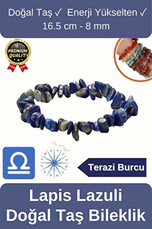 Özel Üretim Enerji Yükselten Esnek İp Terazi Burcu Gerçek Lapis Lazuli Doğal Taş Unisex Bileklik