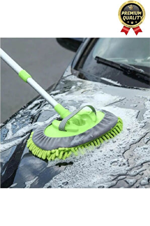 Çok Fonksiyonlu 180 Derece Dönen Mikrofiber Mop Çizmez Araba Otomobil Yıkama Uzun Sopalı Fırça Seti