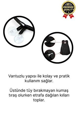 Pratik Hijyenik Vakumlu Aynaya Yapıştırma Aparatlı Beyaz Kesme Örtüsü Evde Saç Sakal Tıraş Önlüğü