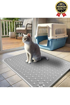 Premium Silinebilir Yıkanabilir Dayanıklı Kedi Köpek Evcil Hayvan Tuvalet Önü Mama Kabı Kum Paspası