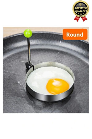 Premium Metal Yanmaz Yapışmaz Sunum Görsel Yumurta Krep Gözleme Şekillendirici Yuvarlak Omlet Kalıbı
