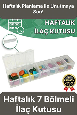 Dayanıklı Düzenleyici Organizer Abs Plastik Şeffaf Haftalık Günlük 7 Bölmeli İlaç Hap Saklama Kutusu