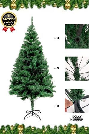 Premium Kalite Yeni Yıl Süsleme Seti Renkli Işık Hediye Yılbaşı Çam Ağacı Noel Paketi 110 Cm 110 Dal