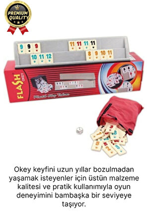Premium Kaliteli Eğlence Hobi Çizilmeye Dayanıklı Silinebilir Büyük Boy Flash Plastik Okey Takımı