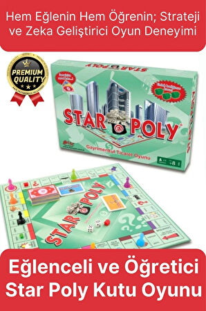 Premium Eğlence Strateji Aile Etkinlik Aktivite Monopoly Emlak Gayrimenkul Ticaret Oyunu Star Poly