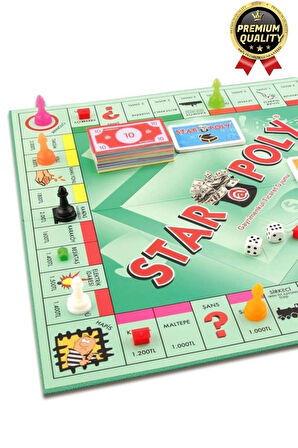 Premium Eğlence Strateji Aile Etkinlik Aktivite Monopoly Emlak Gayrimenkul Ticaret Oyunu Star Poly