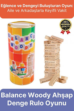 Premium Eğlence Parti Etkinlik Aile Strateji Koordinasyon Balance Woody Ahşap Denge Rulo Oyunu