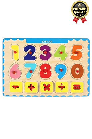 Yeni Seri Çocuk Ebeveyn Eğlenceli Eğitici Öğrenme Destekli Sayılar Yapboz Ahşap Tutmalı Puzzle