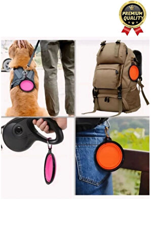 Özel Üretim Portatif Pratik Renkli Silikon Kancalı Katlanabilir Evcil Hayvan Kedi Köpek Mama Su Kabı