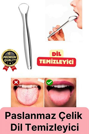 Özel Üretim Ferah Nefes Paslanmaz Çelik Standart Boy Sıyırıcı Aparat Dil Temizleyici Ağız Bakım