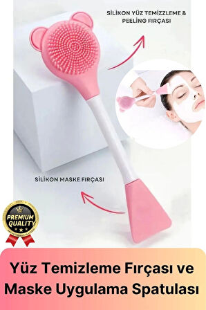 Özel Seri Esnek Yumuşak Silikon Yüz Cilt Krem Maske Uygulama ve Temizleme Fırçası Spatulası 1 Adet