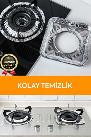 Çok Amaçlı Pratik Leke Önleyici Isıya Dayanıklı Yıkanabilir Alüminyum Ocak Koruyucu Folyo - 10 Adet