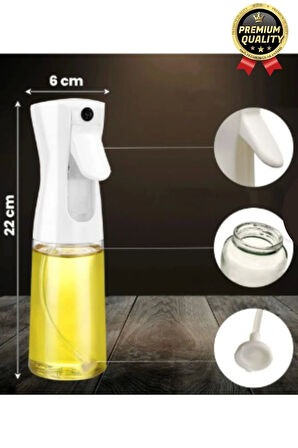 Çok Amaçlı Atomize Başlıklı Sızdırmaz Airfryer Püskürtmeli Fısfıs Sprey Cam Yağdanlık 200 Ml 1 Adet