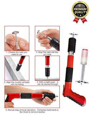 Profesyonel Güç Yaylı Sistemli 3 Kuvvet Vites Ses Çıkarmaz Ayarlı Manuel Çivi Çakma Makinesi