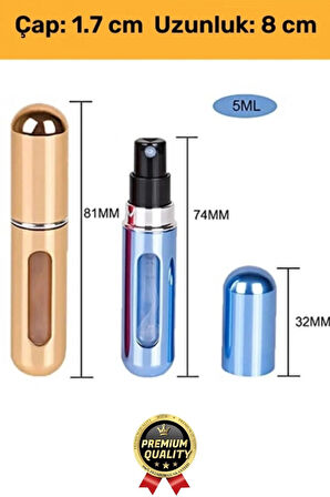 Özel Üretim Pratik Otomatik Doldurulabilir Taşınabilir Atomizer Seyahat Mini Cep Parfüm Şişesi 5 Ml