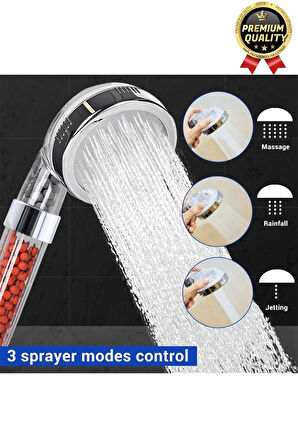 Özel Üretim Zeolid Taşlı Yüksek Emisyon Güçlü Su Tasarruflu Tazyikli Kireç Önleyici Duş Başlığı