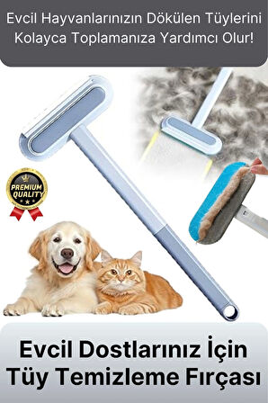 Çok Amaçlı Çift Taraflı Uzun Saplı Koltuk Halı Hijyeni Kedi Köpek Evcil Hayvan Tüy Temizleme Fırçası